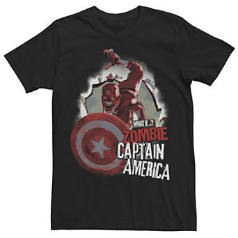 Men's Marvel What If Captain America Zombie Burst Poster Tee