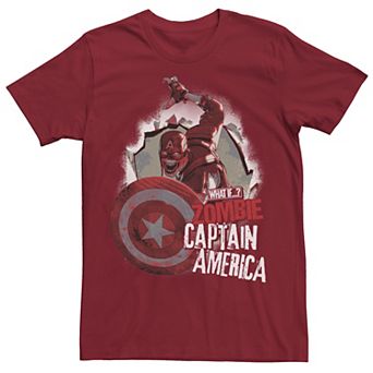 Men's Marvel What If Captain America Zombie Burst Poster Tee