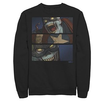 Men's Marvel What If Captain America Zombie Panels Sweatshirt