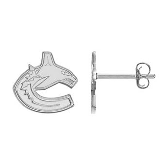LogoArt Vancouver Canucks 14k Gold Over Silver Logo Stud Earrings