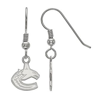LogoArt Vancouver Canucks 14k Gold Over Silver Mini Dangle Wire Earrings