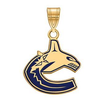 LogoArt Vancouver Canucks Sterling Silver Small Enamel Logo Pendant