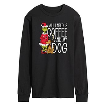 Men's Dr. Seuss The Grinch "All I Need Is Coffee And My Dog" Tee