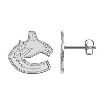 LogoArt Vancouver Canucks Sterling Silver Small Logo Stud Earrings