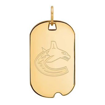 LogoArt Vancouver Canucks Sterling Silver Small Dog Tag Pendant