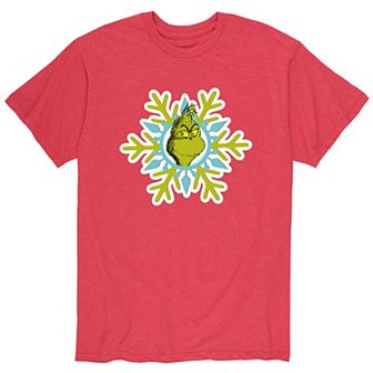 Men's Dr. Seuss The Grinch Face Snowflake Tee