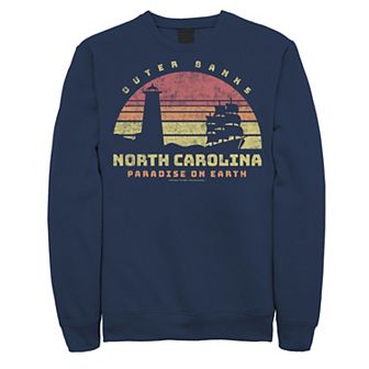 Men's Outer Banks North Carolina Paradise On Earth Retro Sunset Sweatshirt