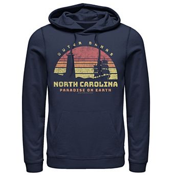 Men's Outer Banks North Carolina Paradise On Earth Retro Sunset Hoodie