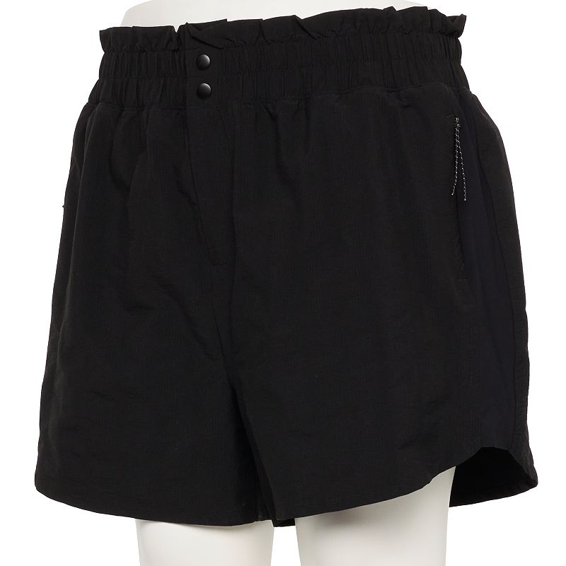 83045042 Plus Size FLX High-Waisted Paperbag-Waist Shorts,  sku 83045042