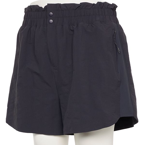 Plus Size FLX High-Waisted Paperbag-Waist Shorts