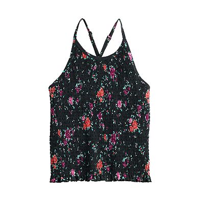 Juniors' SO® Smocked High Neck Tank Top