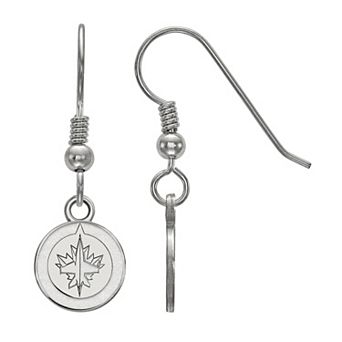 LogoArt Sterling Silver Winnipeg Jets Mini Dangle Earrings