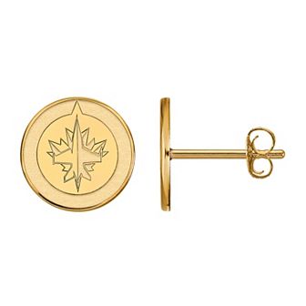LogoArt Winnipeg Jets 10k Gold Mini Stud Earrings