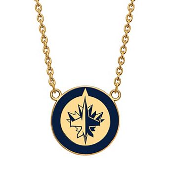LogoArt Sterling Silver Winnipeg Jets Large Enameled Pendant Necklace