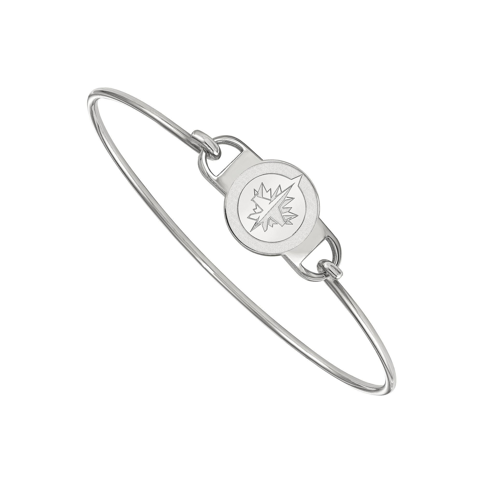 LogoArt Sterling Silver Winnipeg Jets Wire Bangle Bracelet, Womens, Size: