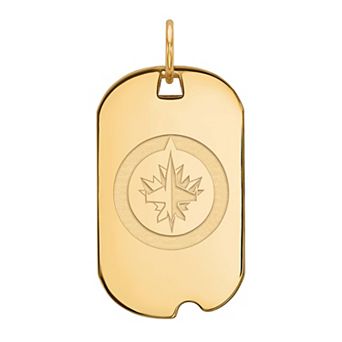 LogoArt Sterling Silver Winnipeg Jets Sterling Silver Small Dog Tag Pendant