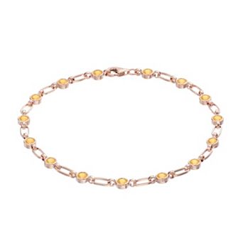 Womens Kristen Kesho Kristen Kesho, Sterling Silver Lab-Created Yellow Sapphire Tennis Bracelet