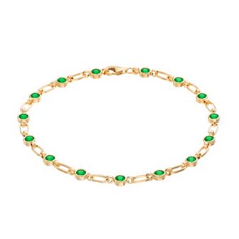 Womens Kristen Kesho Kristen Kesho, Sterling Silver Lab-Created Emerald Tennis Bracelet