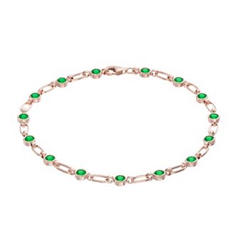 Womens Kristen Kesho Kristen Kesho, Sterling Silver Lab-Created Emerald Tennis Bracelet