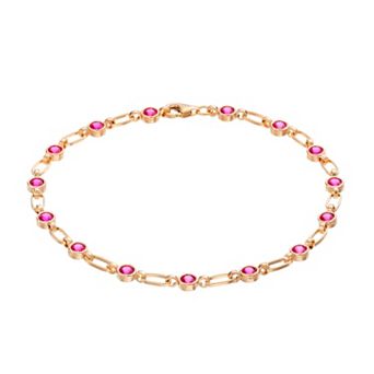 Womens Kristen Kesho Kristen Kesho, Sterling Silver Lab-Created Ruby Tennis Bracelet