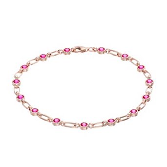 Womens Kristen Kesho Kristen Kesho, Sterling Silver Lab-Created Ruby Tennis Bracelet