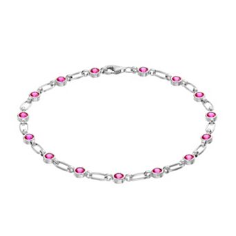 Womens Kristen Kesho Kristen Kesho, Sterling Silver Lab-Created Ruby Tennis Bracelet