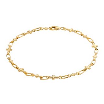 Kristen Kesho Sterling Silver Kite & Cross Link Bracelet