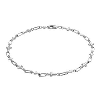 Kristen Kesho Sterling Silver Kite & Cross Link Bracelet