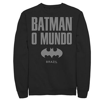 Men's Batman: O Mundo Word Stack Icon Sweatshirt