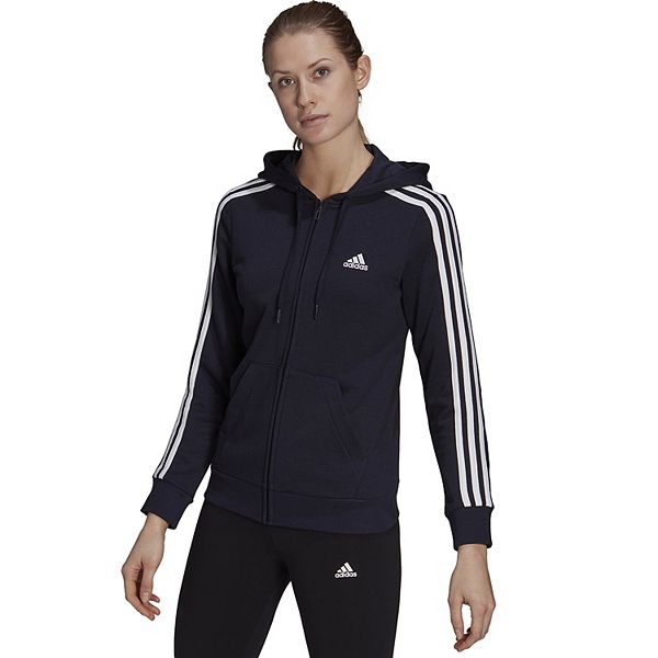 Women's adidas Essentials 3-Stripes French Terry Full-Zip Hoodie