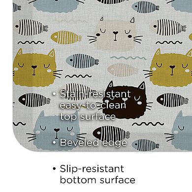 GelPro Designer Comfort Mat - Leo Grey Fish 20" x 32"