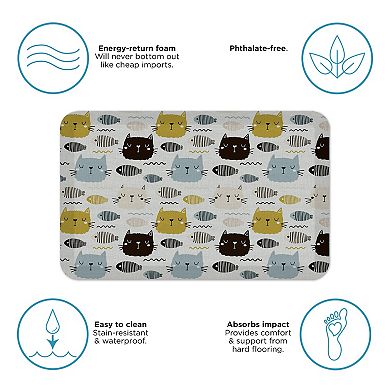 GelPro Designer Comfort Mat - Leo Grey Fish 20" x 32"