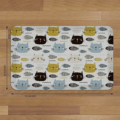 GelPro Designer Comfort Mat - Leo Grey Fish 20" x 32"