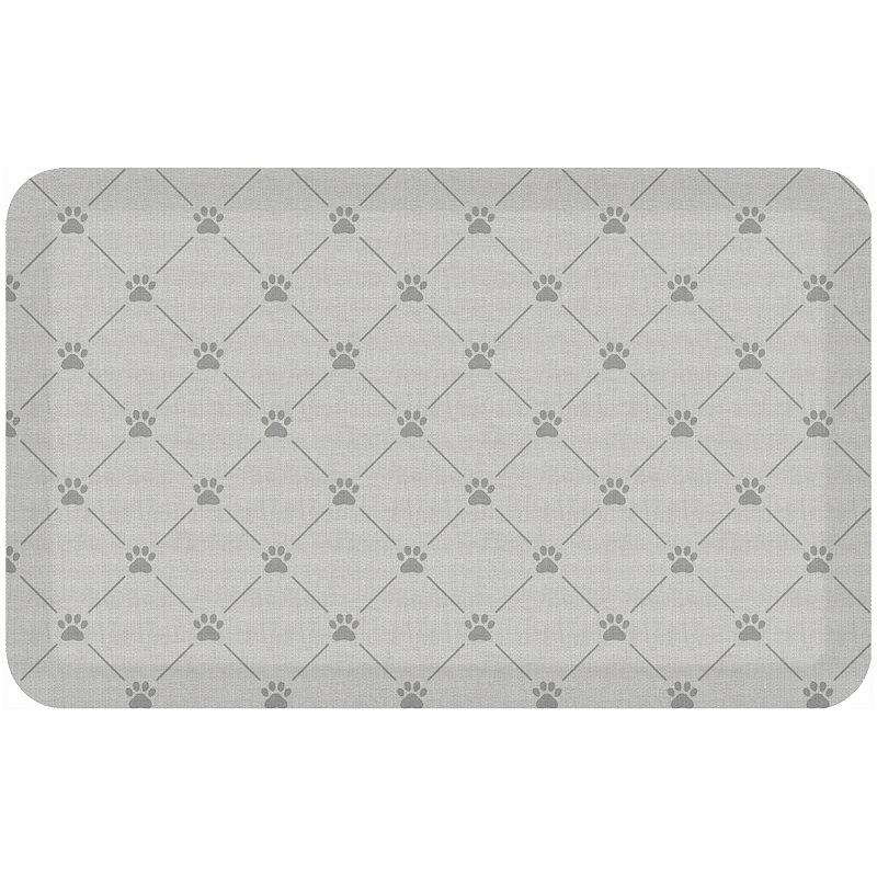 GelPro Designer Comfort Mat Paw Print Lattice 20" x 32", Gray