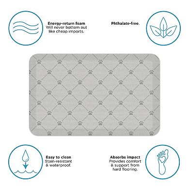 GelPro Designer Comfort Mat Paw Print Lattice 20" x 32"