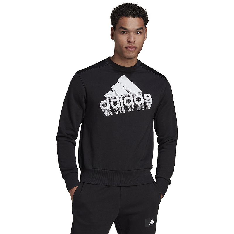 Mens adidas Essentials Brand Love Sweatshirt, Size: Small, Black