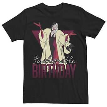 Disney's Villains Cruella Fashionable Birthday Portrait Men's Tee