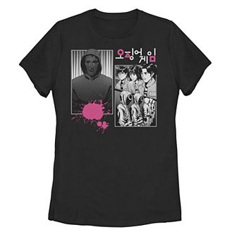 Juniors Squid Game Manga Panel Comic Tee