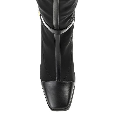 Journee Collection Gaibree Women's Buckle Knee-High Boots