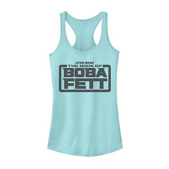 Juniors' Star Wars The Book Of Boba Fett Simple Logo Graphic Tank Top