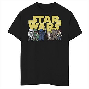 Boys 8-20 Star Wars Good Against Evil Chibi Chracters Logo Graphic Tee