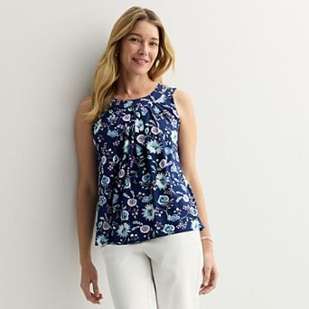 Women's Croft & Barrow® Pleated Tank Top