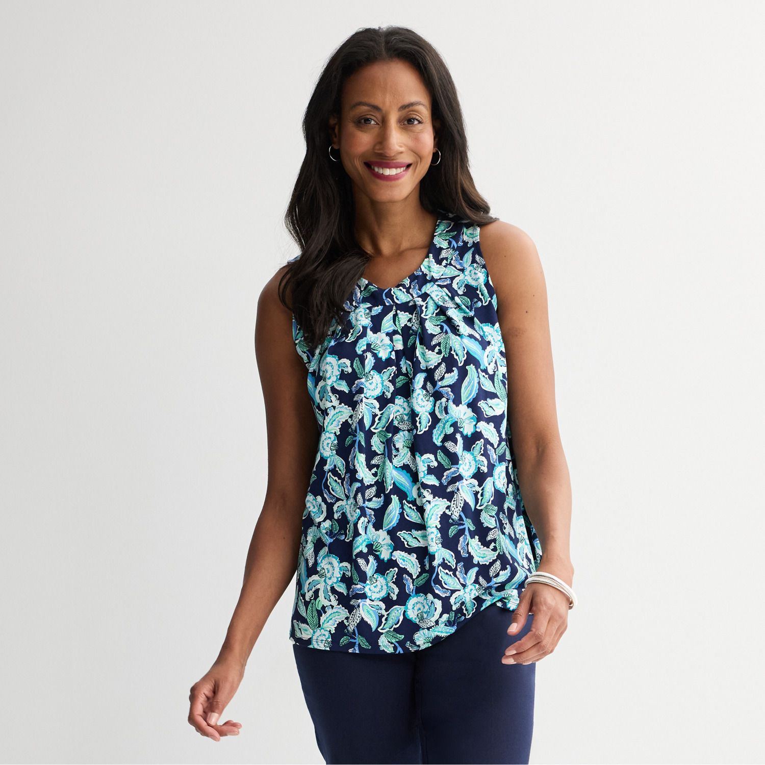 Women's Croft & Barrow® Pleated Tank Top
