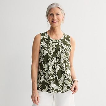 Women's Croft & Barrow® Pleated Tank Top