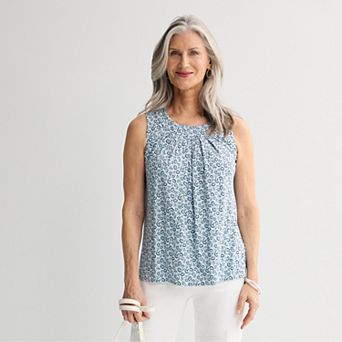 Women's Croft & Barrow® Pleated Tank Top