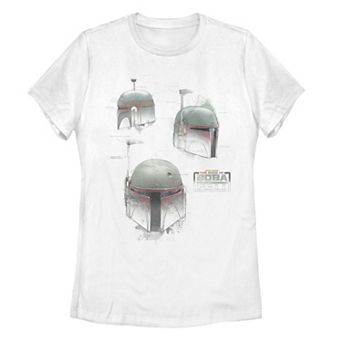 Juniors' Star Wars: The Book Of Boba Fett Helmet Profiles Collage Graphic Tee