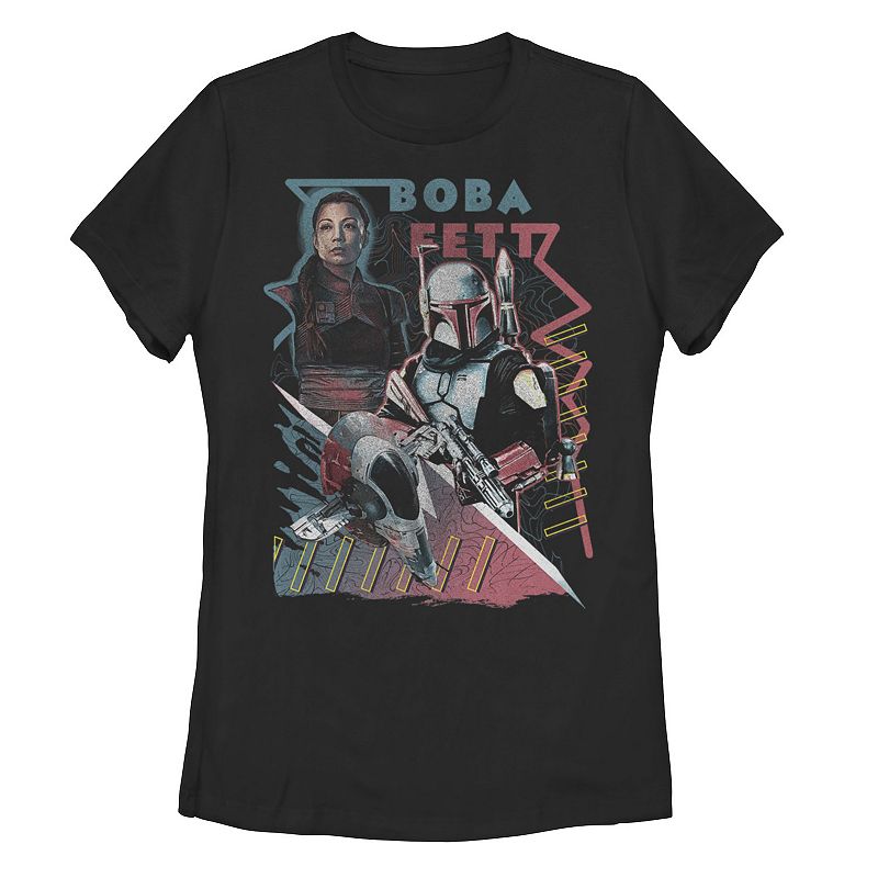 Juniors Star Wars: The Book Of Boba Fett Outlaws Collage Graphic Tee, Wome