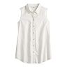 Women's Croft & Barrow® Sleeveless Linen Blend Shirt