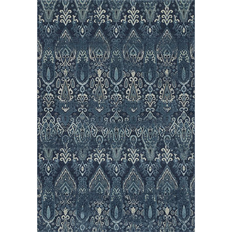 Addison Thurston Distressed Ikat Steel Area Rug, Blue, 8X11 Ft