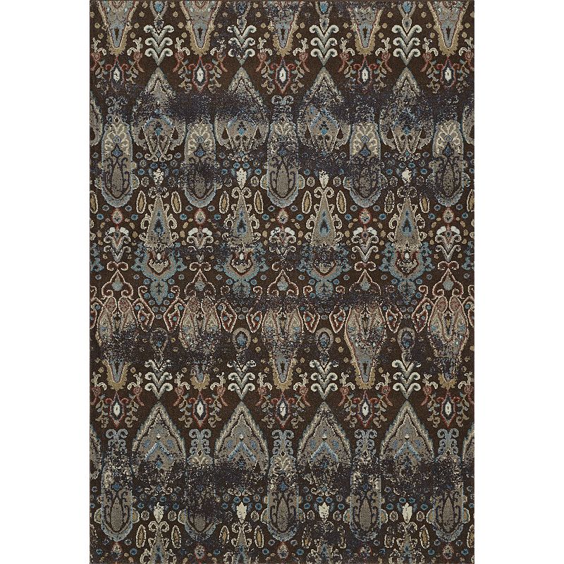 Addison Thurston Distressed Ikat Steel Area Rug, Brown, 8X11 Ft